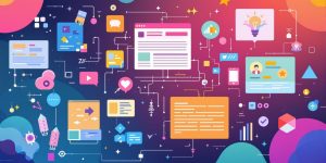 Colorful digital marketing visuals for optimizing ads.