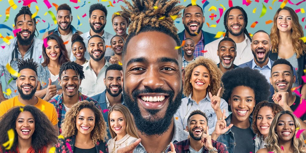 Diverse entrepreneurs celebrating success with joy and determination.