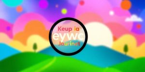A magnifying glass over colorful keywords in a digital landscape.