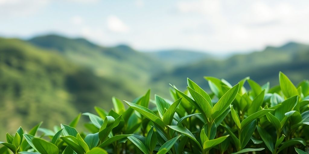 A serene landscape with lush greenery and natural elements.