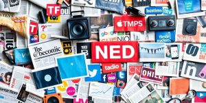 Collage of diverse media outlets for effective distribution.