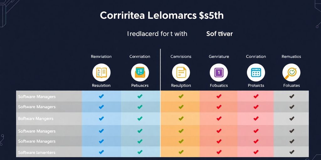 Comparison of compensation management software icons and features.