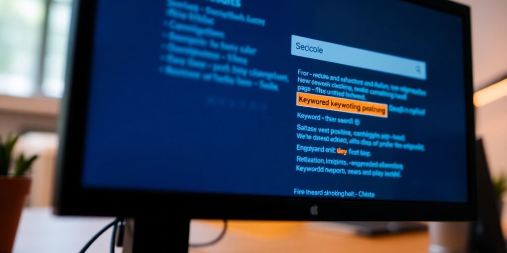 Close-up of a computer screen with search engine results.