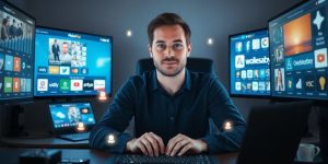 Person discovering online arbitrage opportunities.
