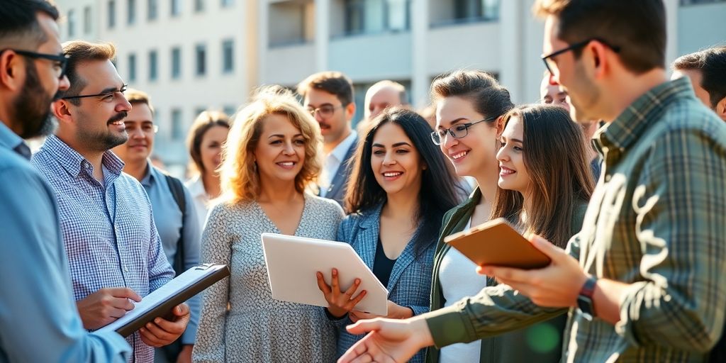 Diverse group campaigning