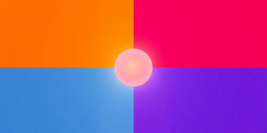 Four distinct quadrants with a central glowing orb.